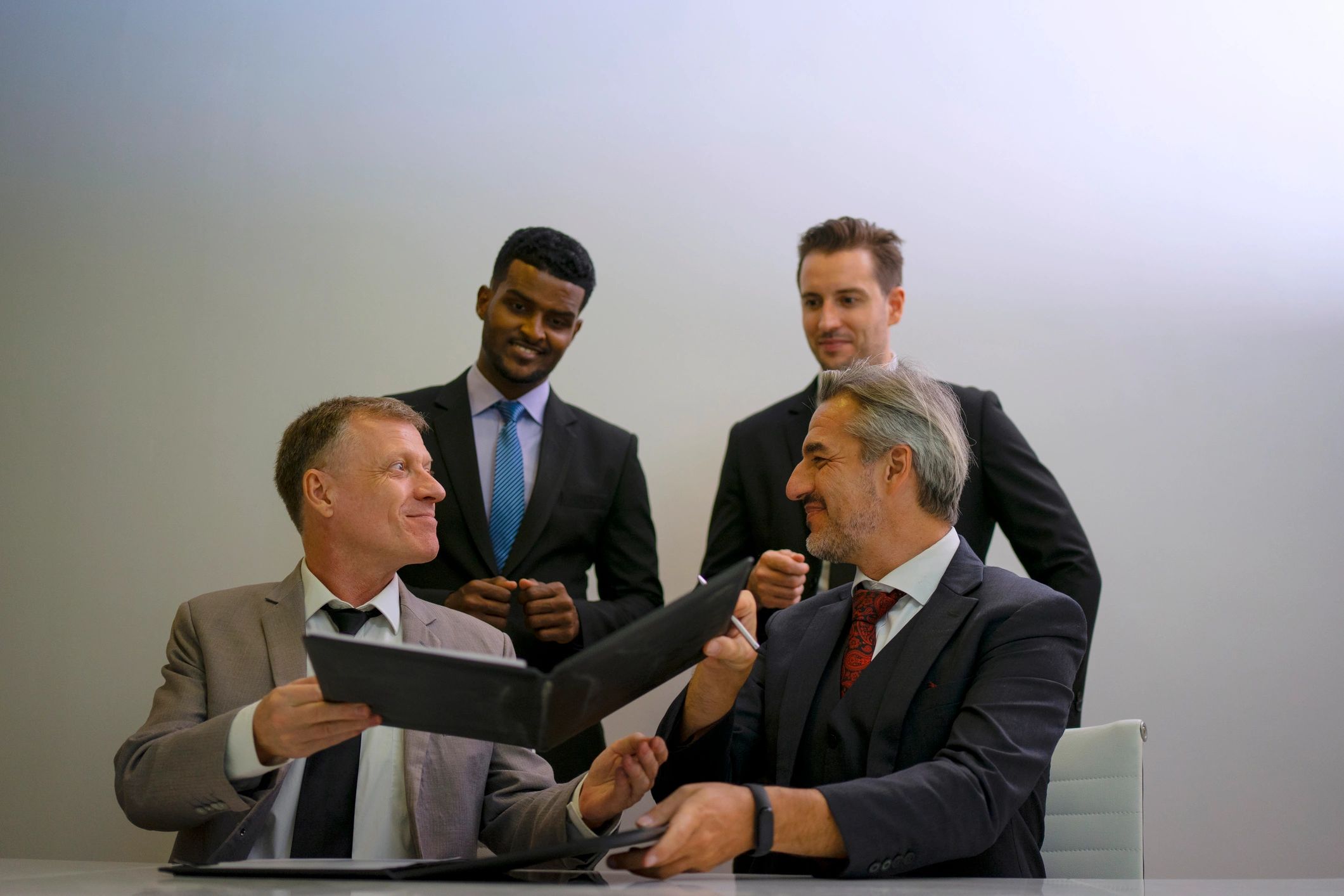 Professional business meeting and agreement