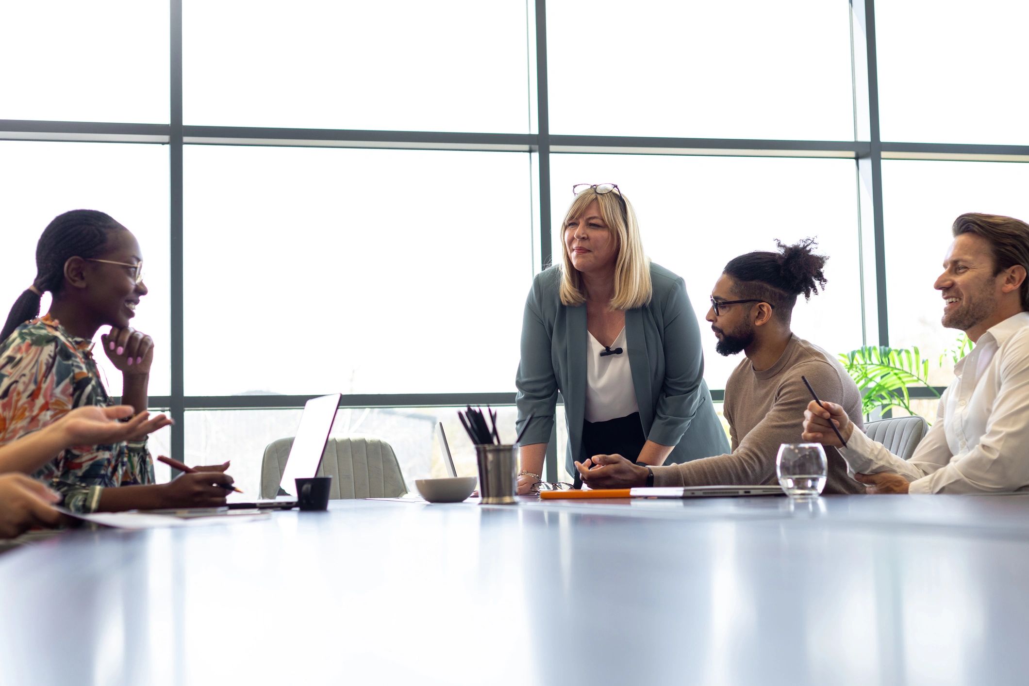 Leadership team in a strategic business meeting